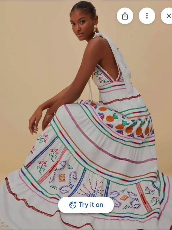 FARM Rio Dresses & Skirts - FARM Rio White Maxi Dress with Multicolor Embroidery
